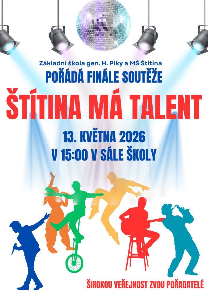 13.5.2026 v 15:00 hod. v sále ZŠ gen.H.Píky Štítina