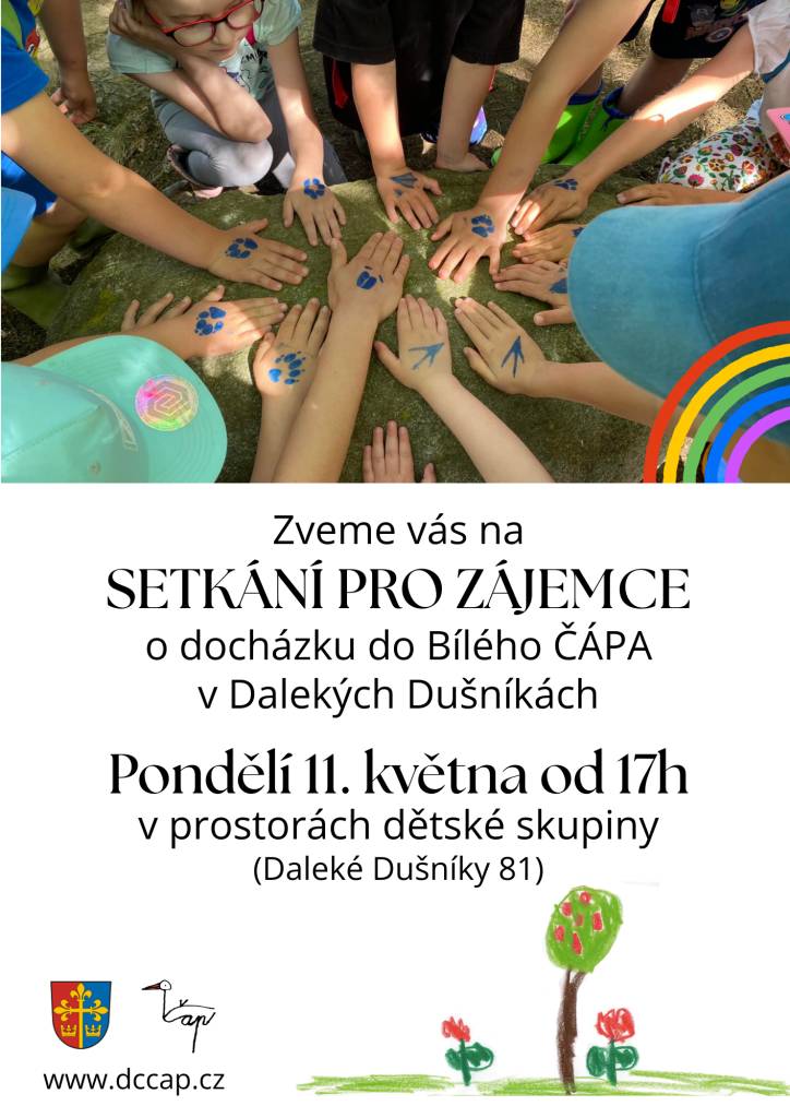 V pondělí 11. 5. 2026 proběhne od 17.00 hod. setkání se zájemci o dětskou skupinu.