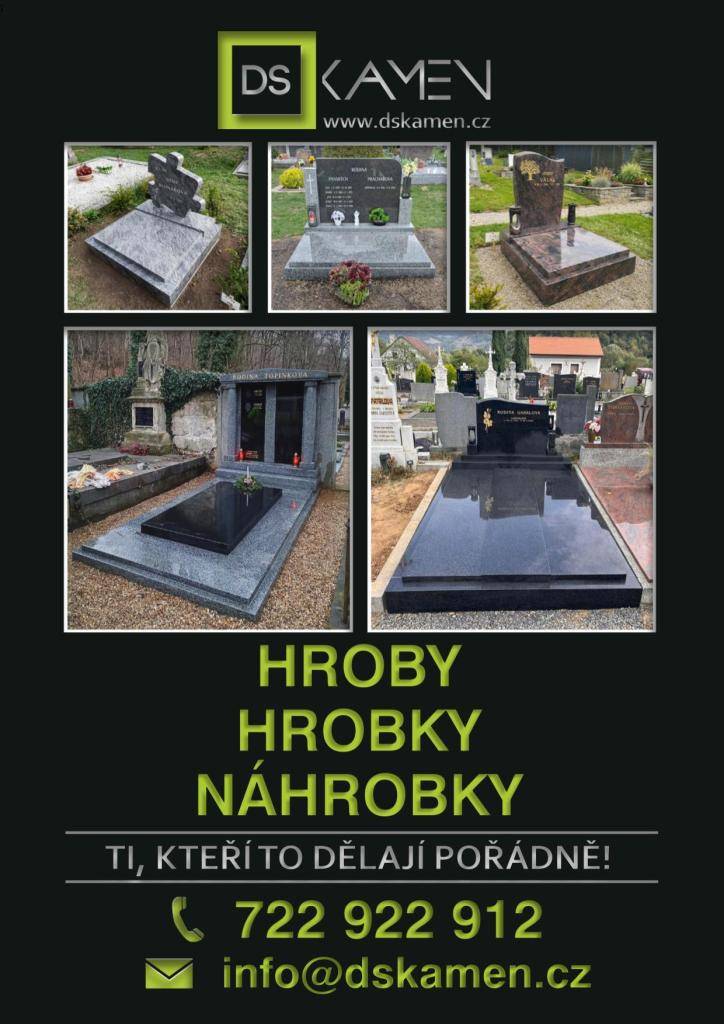 V úterý 12.5. ve 14:00 navštíví hřbitov Semtěš kameníci z firmy DS kamen (tel. 722 922 912)
