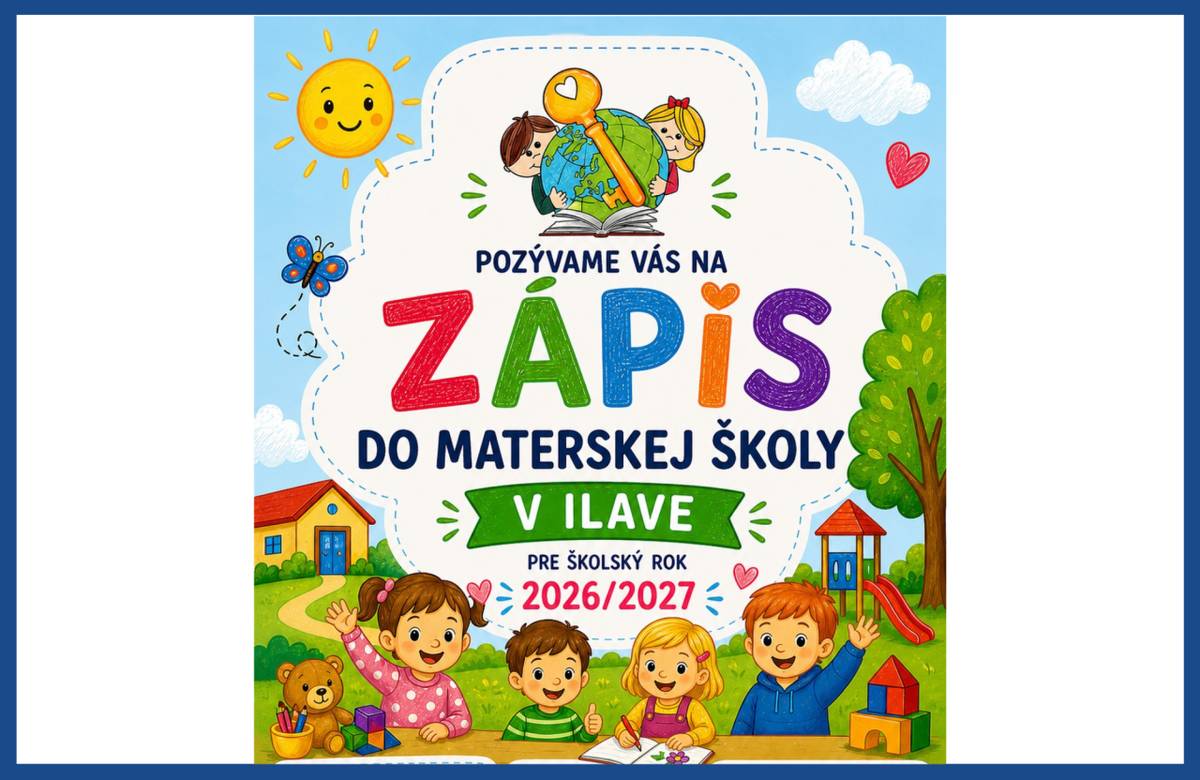 Materská škola na Medňanskej ulici v Ilave a elokované pracovisko v Klobušiciach spúšťajú zápis detí na školský rok 2026/2027. Prihlášky môžete podávať elektronicky počas celého mája.