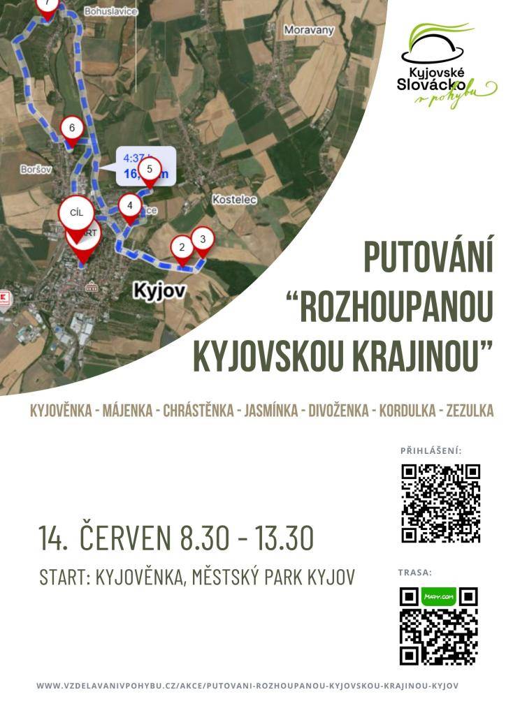 PUTOVÁNÍ ROZHOUPANOU KYJOVSKOU KRAJINOU - 14.6.2026 OD 8:30 HOD. DO 13:30 HOD., START: KYJOVĚNKA, MĚSTSKÝ PARK KYJOV.
