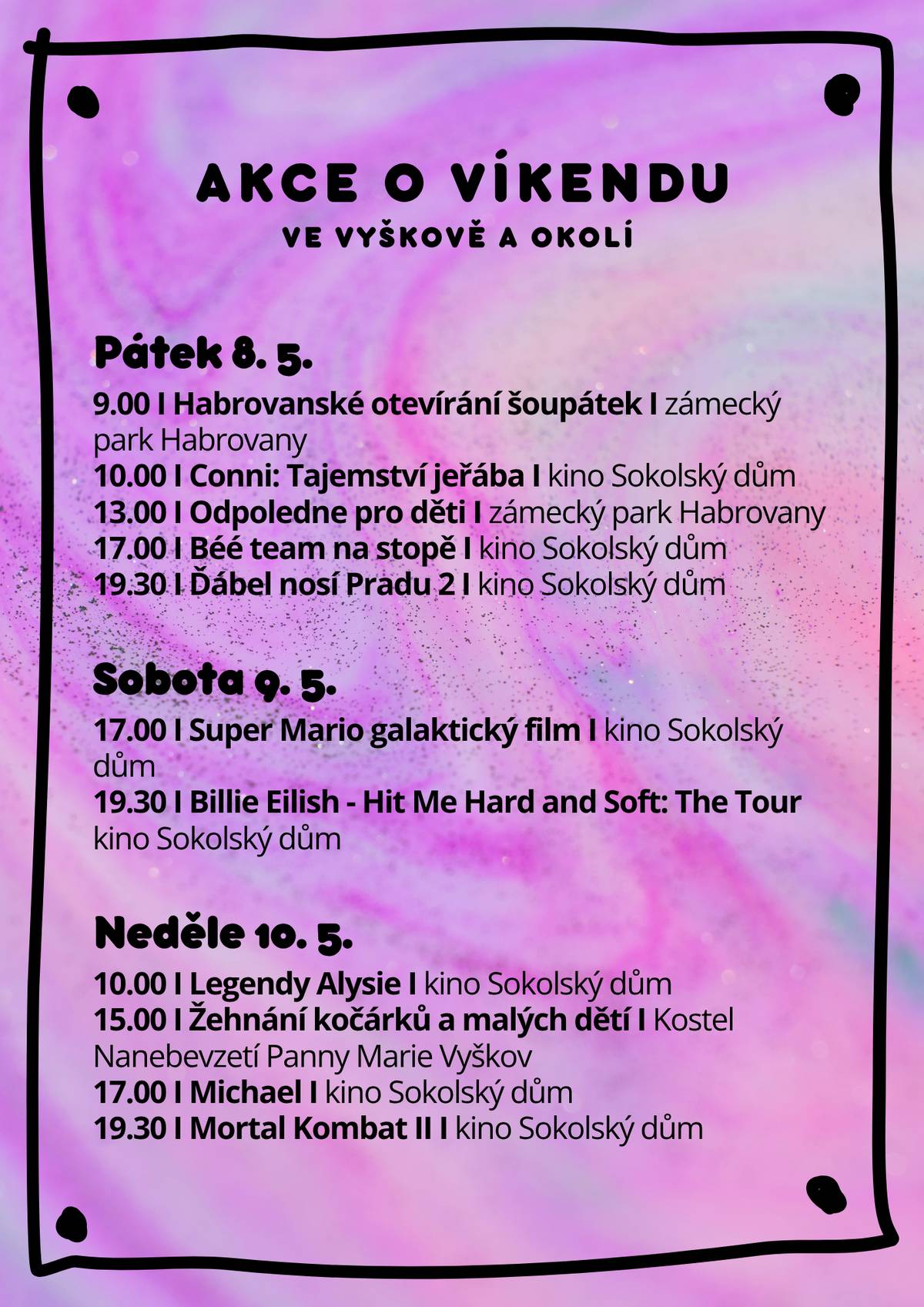 Pátek je svátek...dnes dokonce doopravdy 💪 Přejeme pohodový prodloužený víkend a mrkněte na přehled akcí 😉