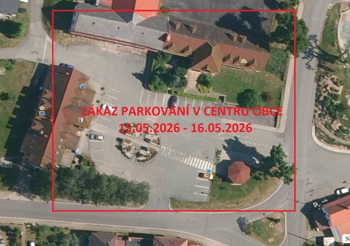 Z důvodu příprav a konání kulturní akce „Okrsková soutěž v požárním sportu a oslava 140 let od založení místního hasičského sboru“ bude ve dnech 15.05.2026 – 16.05.2026 zákaz parkování v centru obce Dobré.
