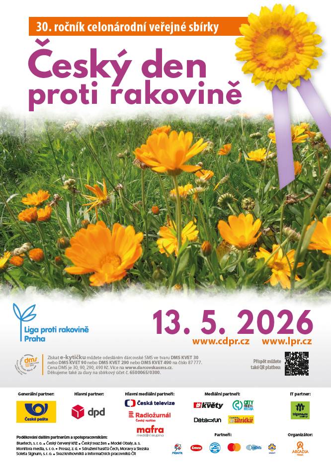 I tento rok se Telnice zapojí do akce Český den proti rakovině. Dobrovolníci budou chodit po Telnici ve středu 13. 5. 2026 v dopoledních hodinách. Pokud bychom Vás nezastihli doma, máte možnost si symbolickou kytičku zakoupit i na poště. Cena jedné kytičky zůstává 20 Kč. Předem velké díky všem, kteří tuto akci podpoříte.