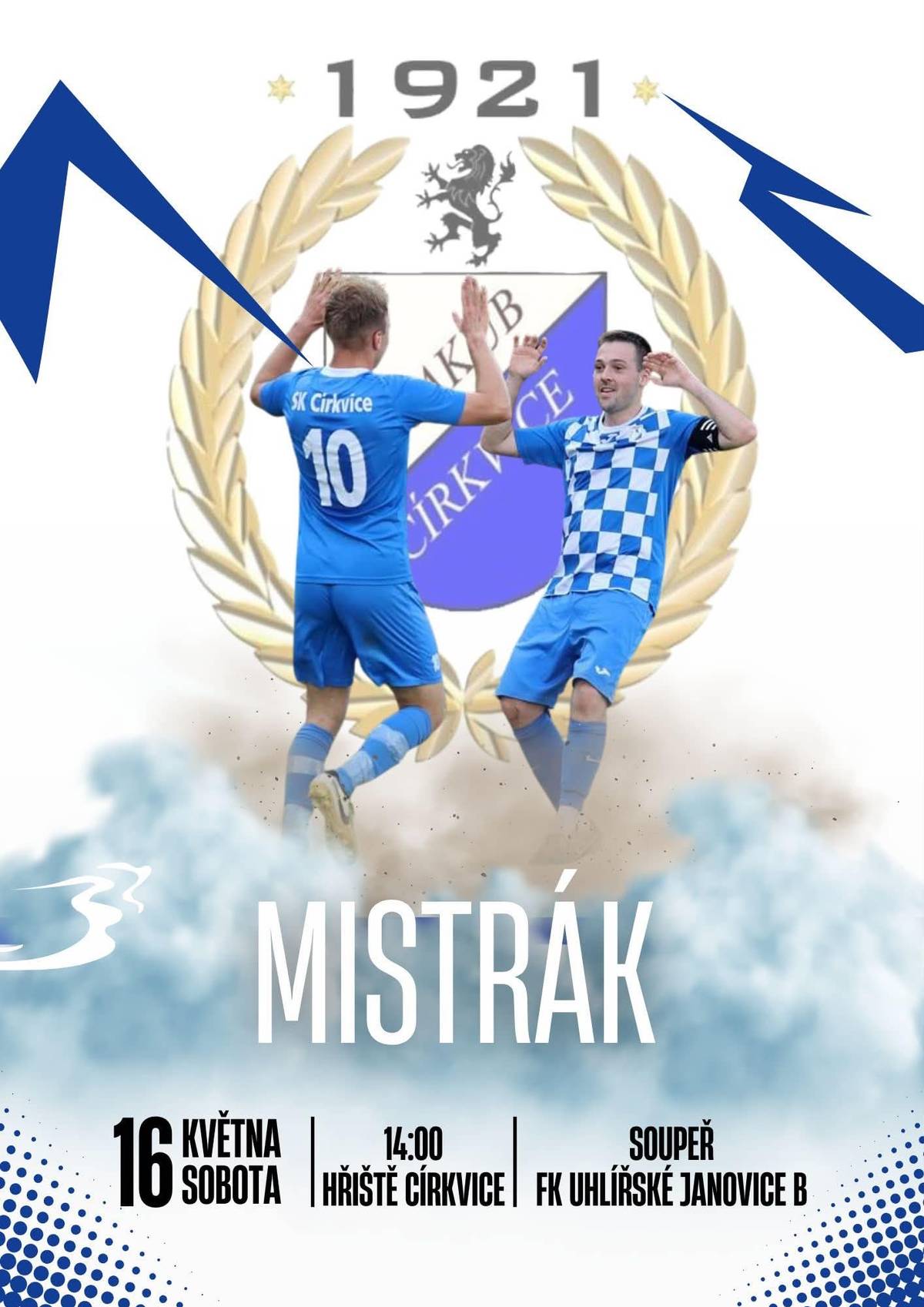 SK Církvice srdečně zve na utkání SK Církvice -Uhliřské Janovice B  v sobotu 16.05.2026 od 14:00 a v neděli 17.05.2026 od 10:00  utkání starčích žáků SK Církvice - Bratčice. Občerstvení zajištěno.