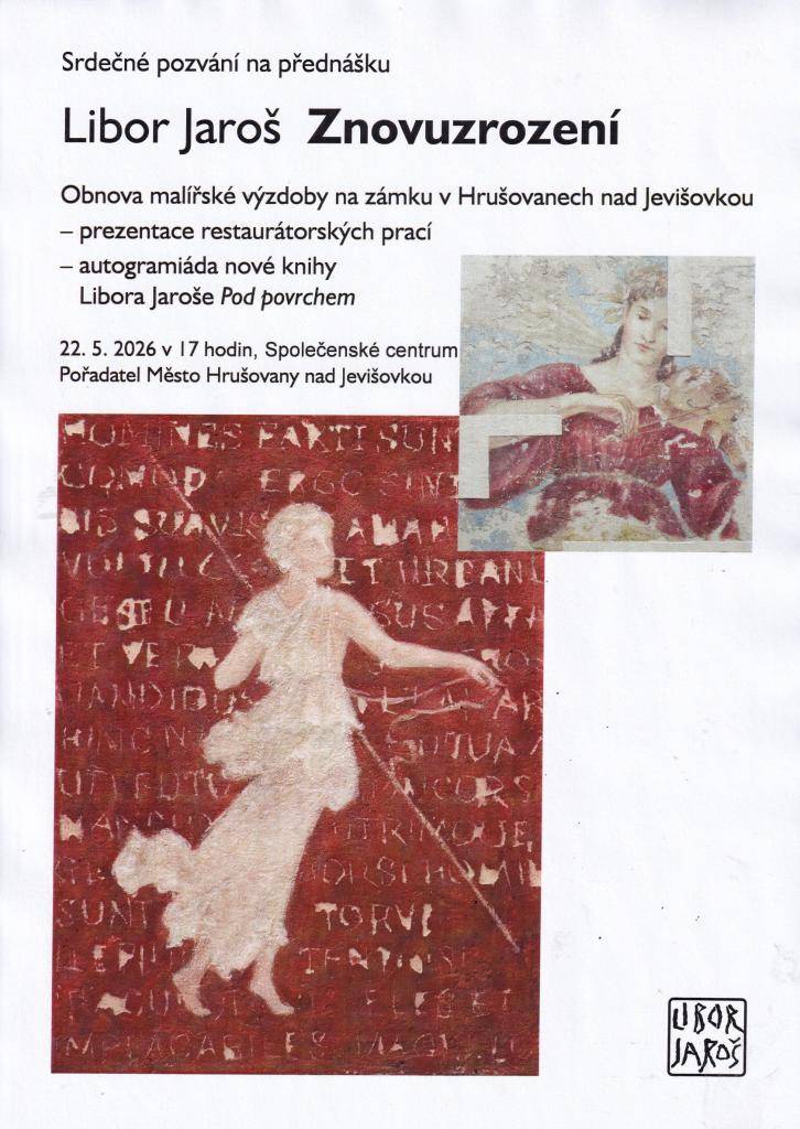 obnova malířské výzdoby na zámku v Hrušovanech. autogramiáda knihy , prezentace restaurátorských prací   Zve Město hrušovany nad Jev.