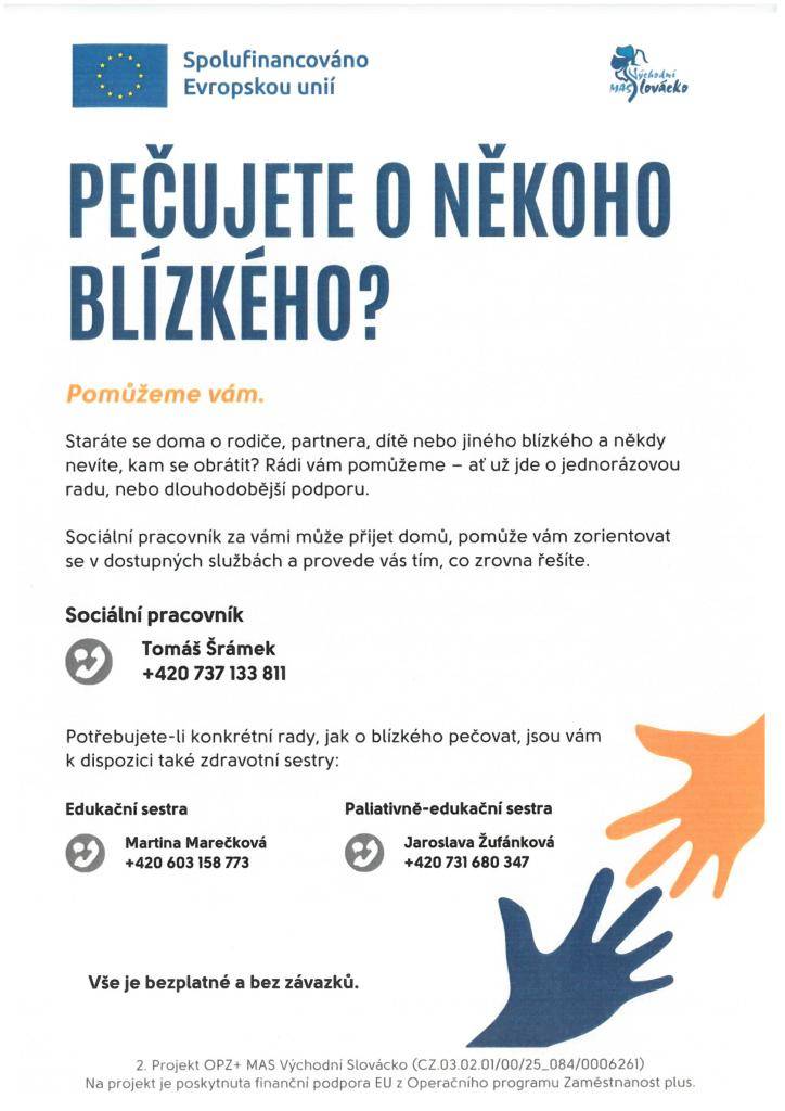 Pečujete o někoho blízkého? Pomůžeme vám.