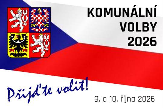 Volby do zastupitelstva obce se uskuteční dne 9. a 10. října 2026.
