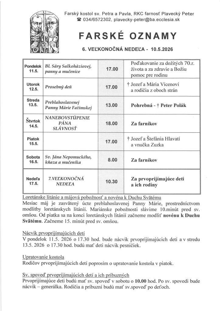 od 11.5.2026 do 17.5.2026