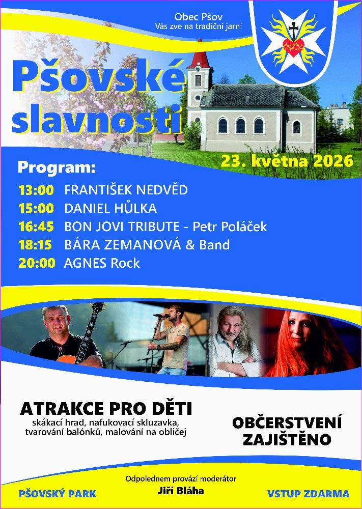 Dne 23.5.2026 se konají tradiční Pšovské slavnosti.