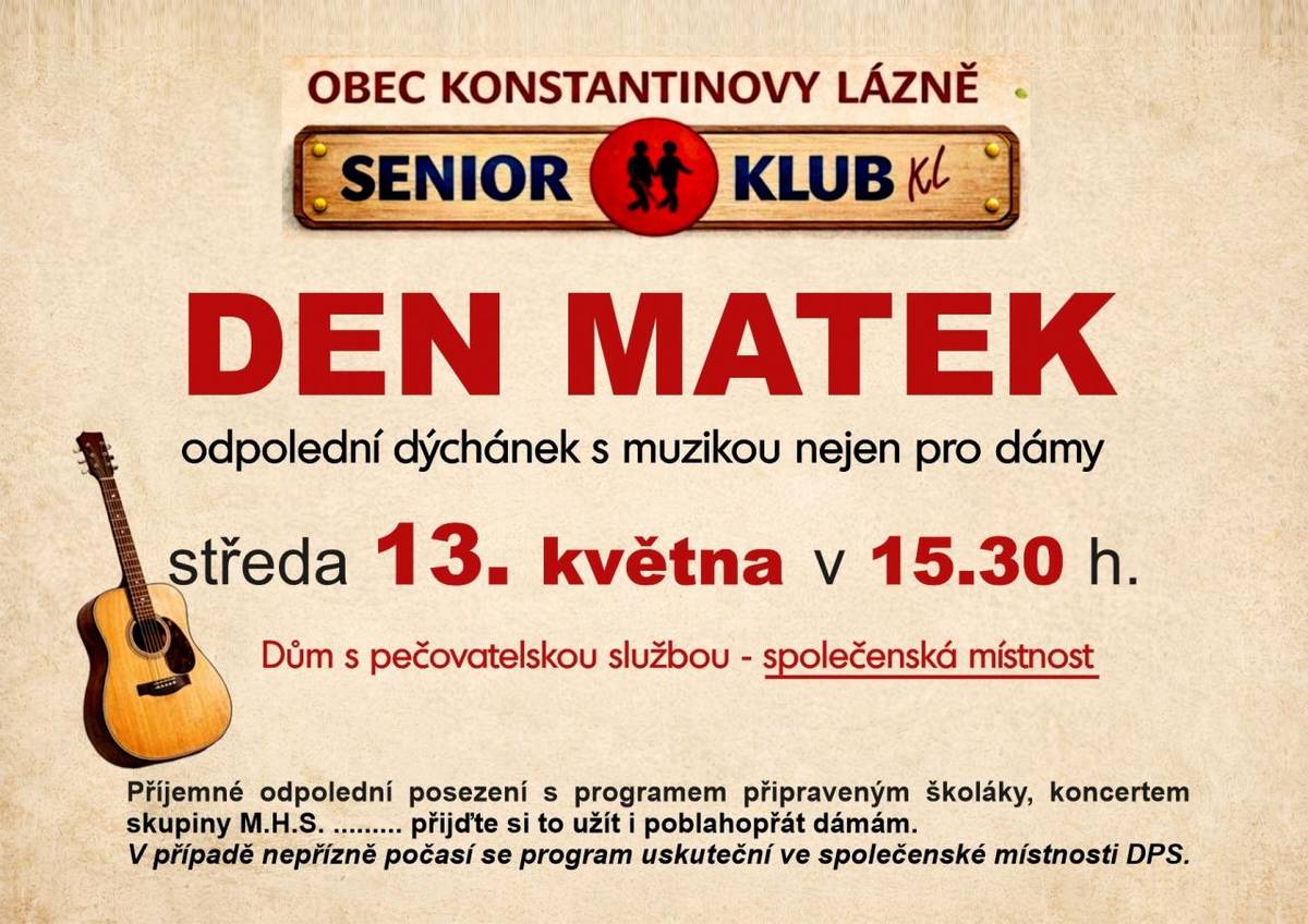 Přijďte si užít příjemný odpolední program do DPS