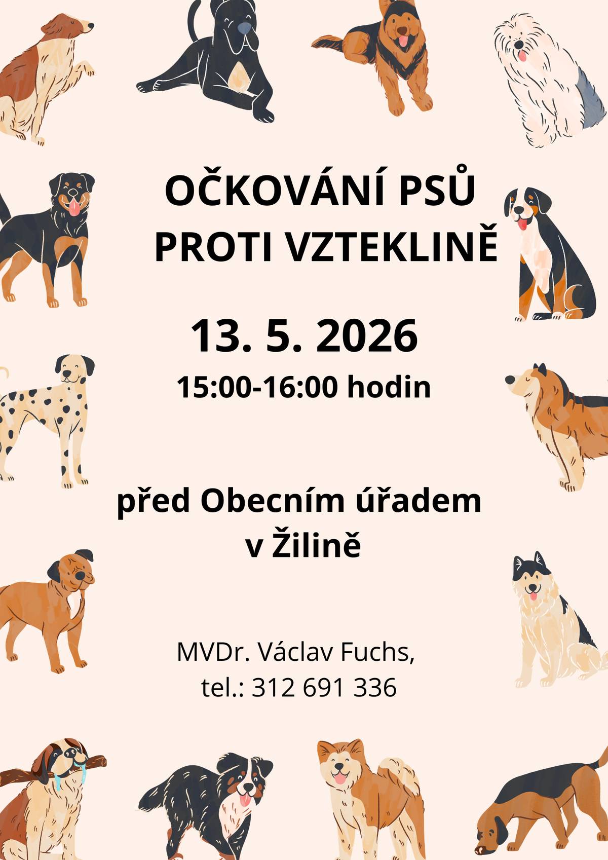 ve středu 13. 5. 2026 od 15:00-16:00 hodin před OÚ Žilina