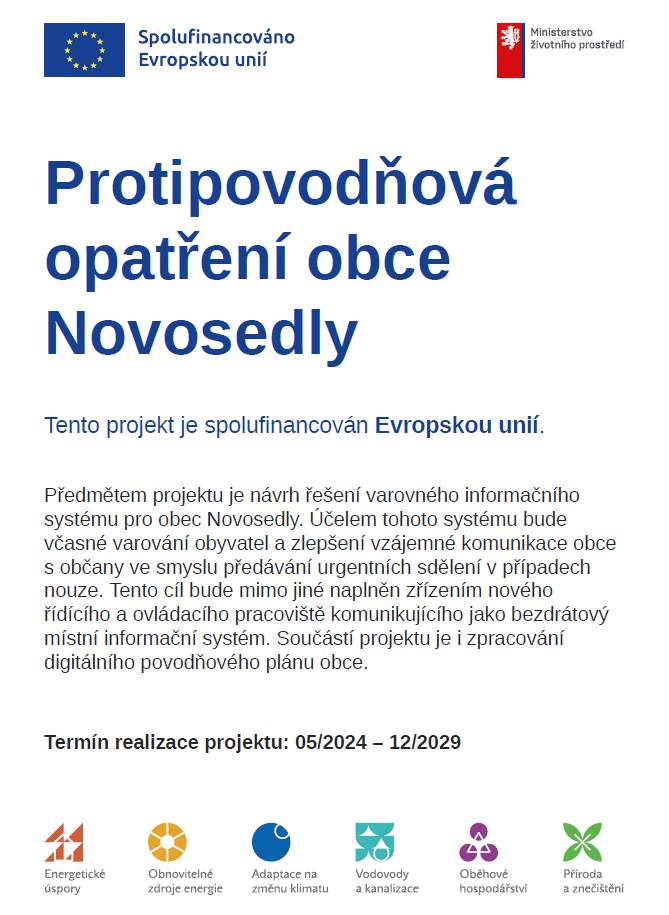 Varovný informační systém pro obec - předávání urgentních sdělení v případě nouze pomocí řídícího a ovládacího pracoviště + zpracování digitálního povodňového plánu obce.