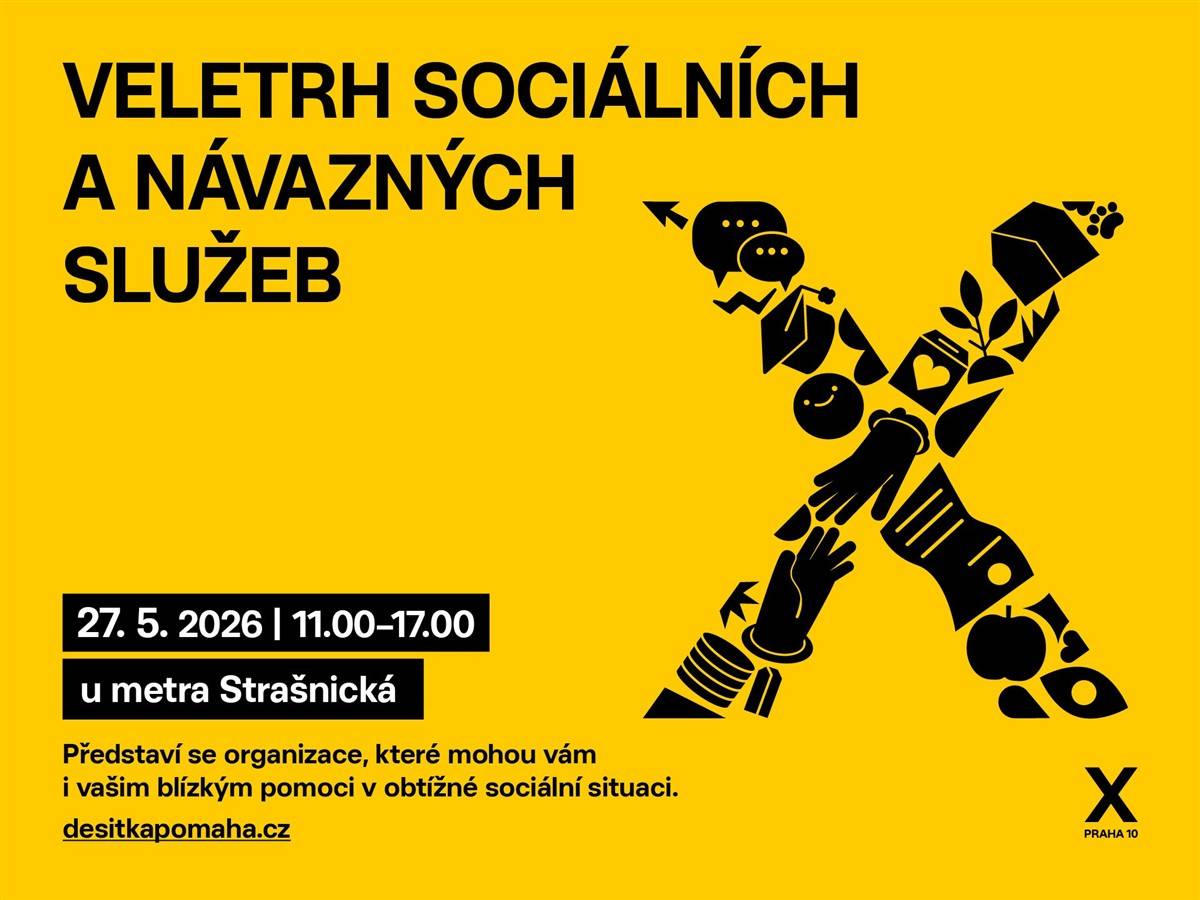 Ve středu 27. května 2026 od 11:00 do 17:00 se v prostoru u stanice metra Strašnická uskuteční již čtrnáctý ročník Veletrhu sociálních a návazných služeb. Na akci se představí přibližně čtyřicet ...