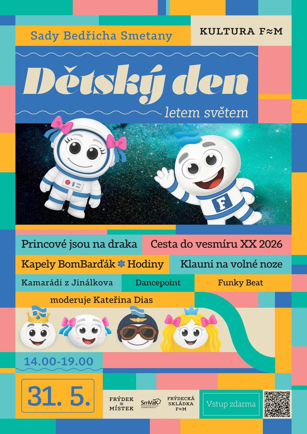 Sady Bedřicha Smetany čeká poslední květnový den velká proměna. V neděli 31. května se zde uskuteční oslavy Dne dětí, které i letos nabídnou spoustu zážitků a dobrodružství. DĚTSKÝ DEN VE FRÝDKU-MÍSTKU PROMĚNÍ SADY BEDŘICHA SMETANY VE VESMÍR | Frýdek-Místek