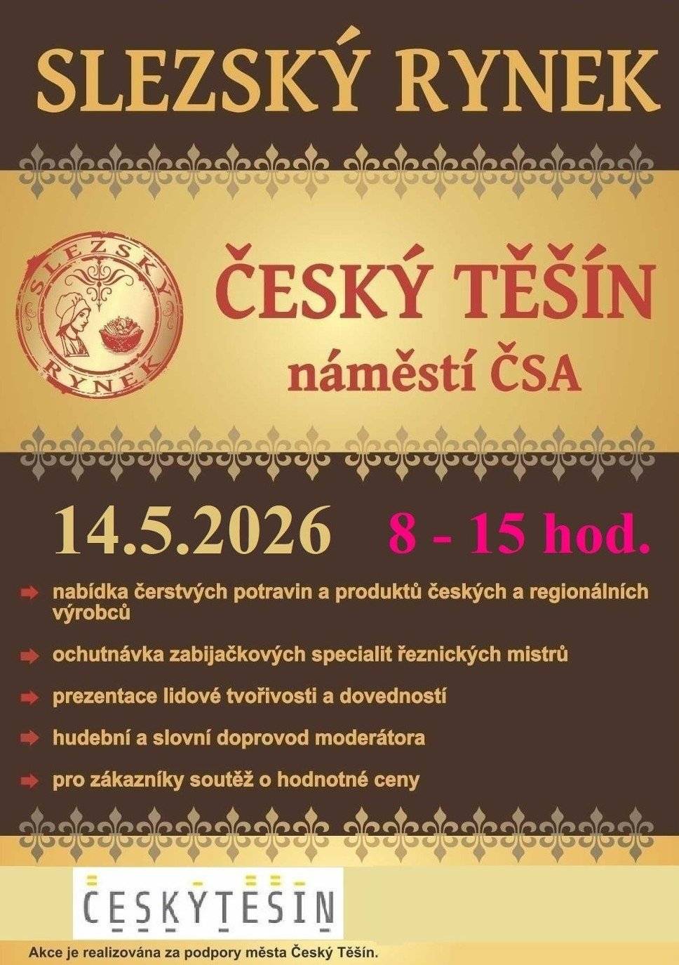 🥖🥨🧀🥚🍖🌰 Již tento čtvrtek k nám zavítá Slezský rynek. Opět se můžete těšit na prodejce se svými stánky, ve kterých na vás bude čekat bohatá nabídka regionálních produktů.