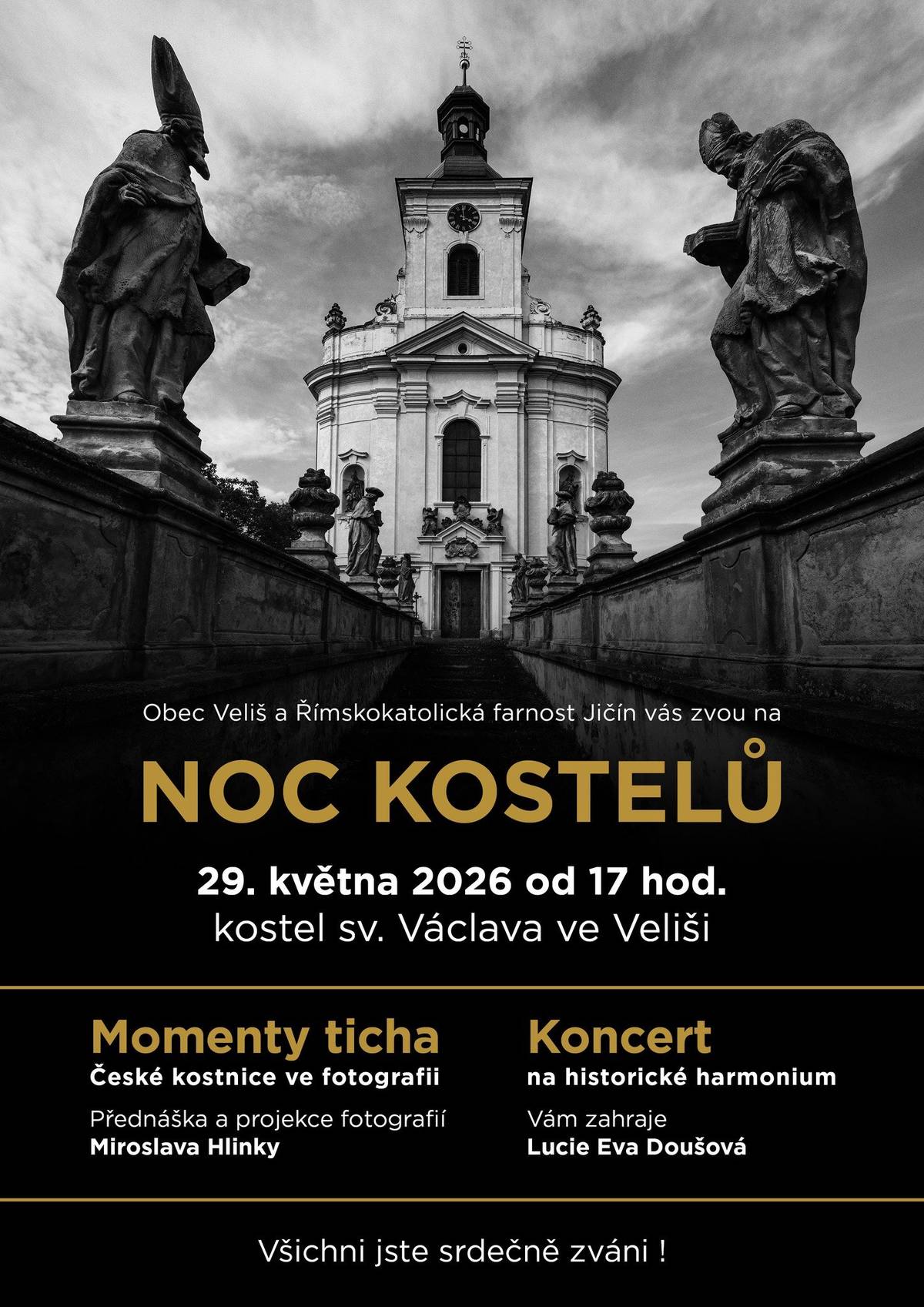 Dobrý den,  1) Vzhledem k rozsáhlé poruše na vodovodním řádu u VOS Jičín, dnes v Jičíně a okolí neteče voda. Oprava by měla být dokončena v nočních hodinách. 2) V pátek 29.5. 2026 od 17h  proběhne v Kostele sv. Václava "Noc kostelů". Těšit se můžet na vyprávění o kostnicích, doplněné fotografiemi a poté hudbou Lucky Doušové. Přijďte si užít klidné večer. 3) Soutěž ve vaření kotlíkováých gulášů se uskuteční v sobotu 25.7.2026. Zájemci o vaření se mohou hlásit, přednost mají  jako vždy místní.  4) V příloze zasílám návod na aktivaci aplikace munipolis, aby se mohl připojit každý, kdo ještě službu nevyužívá. Hezký večer Naďa B.