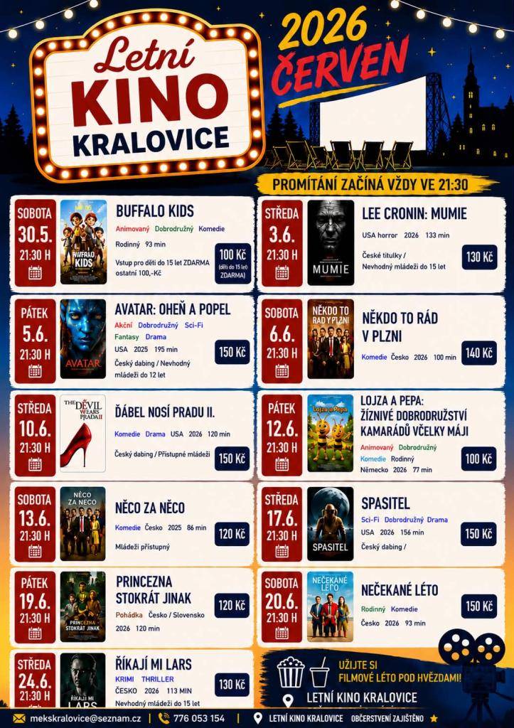 Program letního kina na červe