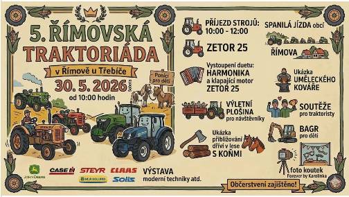 4.ročník Římovské traktoriády -  31.5.2025 od 10 hodin v Římově u Třebíče