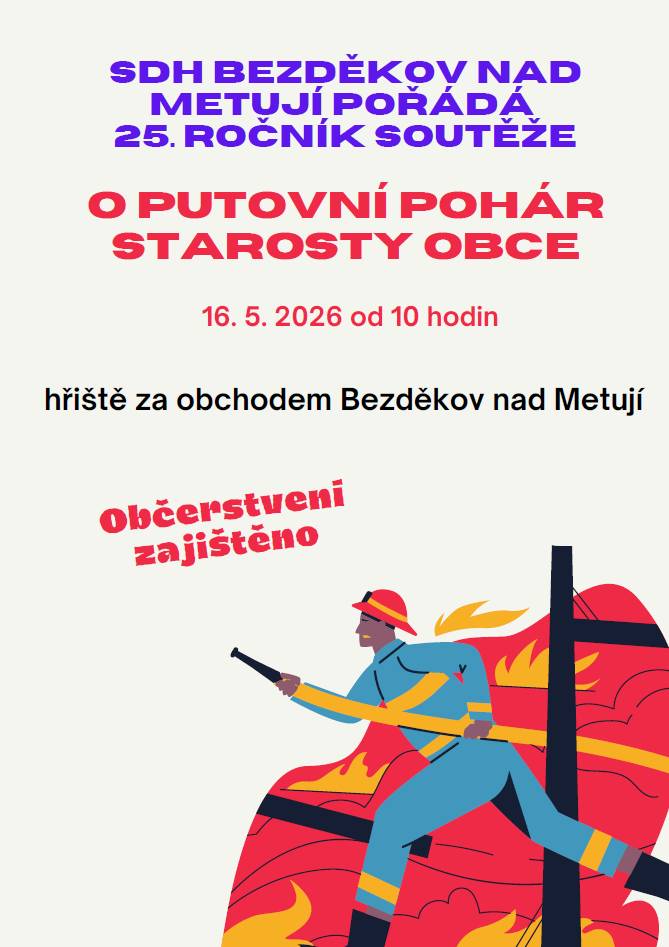 SDH Bezděkov nad Metují pořádá již 25. ročník soutěže O putovní pohár starosty obce.