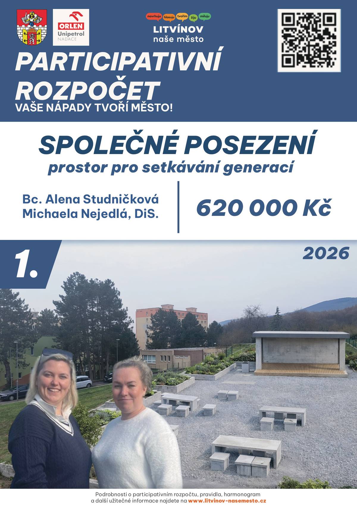 Zbývají poslední dny, kdy můžete rozhodnout, které projekty se v Litvínově opravdu zrealizují. Nenechte za sebe rozhodovat ostatní, každý hlas má váhu a může být ten rozhodující. O Vaši podporu bojuje: Občanské projekty: ✅Společné posezení – prostor pro setkávání generací ✅Automat na svíčky pro městský hřbitov v Litvínově ✅Zvoneček pro radost ✅Dětský pumptrack ✅Junior fit park ✅Ping-pong pro všechny – aktivní město ✅Cykloboxy Školské projekty: ✅Školní dvůr bez bariér ✅Aula příběhů – prostor pro čtení, psaní a setkávání ✅Fitness zóna Janov – venkovní posilovna pro veřejnost Hlasování končí už tento pátek 15.5.2026!  Podpořte své favority zde: https://www.litvinov-nasemesto.cz/ Děkujeme, že Vám na Litvínově záleží!