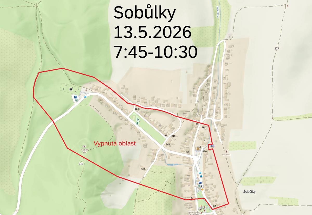 🍓Zelenina Juvita Uherský Brod bude zítra 12. května od 11:20 do 11:40 h, prodávat: konzumní brambory, jahody, cibuli, nový česnek, jablka, hrušky, české okurky, rajčata, kedlubny a další ovoce a zeleninu. Dále nabízí žampiony, hlívu ústřičnou, čalamádu, olejové svíčky a med.    ⚡Společnost EG.D oznamuje občanům, že ve středu 13. května a v pátek 15. května dojde k plánovanému přerušení dodávky elektrické energie.  Ve středu od 7:45 do 10:30 hod. bude elektřina přerušena v části obce od kaple, od čísel popisných 62 a 30, až po konec obce směrem na Věteřov. V čase od 11:30 do 14:15 hod. bude dodávka elektřiny přerušena v úseku od čísel popisných 165, 195 a 296 až po konec obce směrem na Kyjov. A v pátek 15. května bude od 7:45 do 10:30 hod. přerušena elektřina v části Újezdy a Kamenná. Mapy vypnutých oblastí jsou k nahlédnutí na úřední desce a na informační tabuli obce.   🚩Upozorňujeme občany, že na obecním dvoře je možné ukládat pouze drobný bioodpad do kontejneru. Větve a klestí patří vedle kontejneru, železný odpad do spodní části dvora. Žádný jiný odpad se na obecní dvůr nesmí odkládat. Pro uložení ostatních druhů odpadu slouží sběrný dvůr Ekor, s. r. o., v Kyjově.