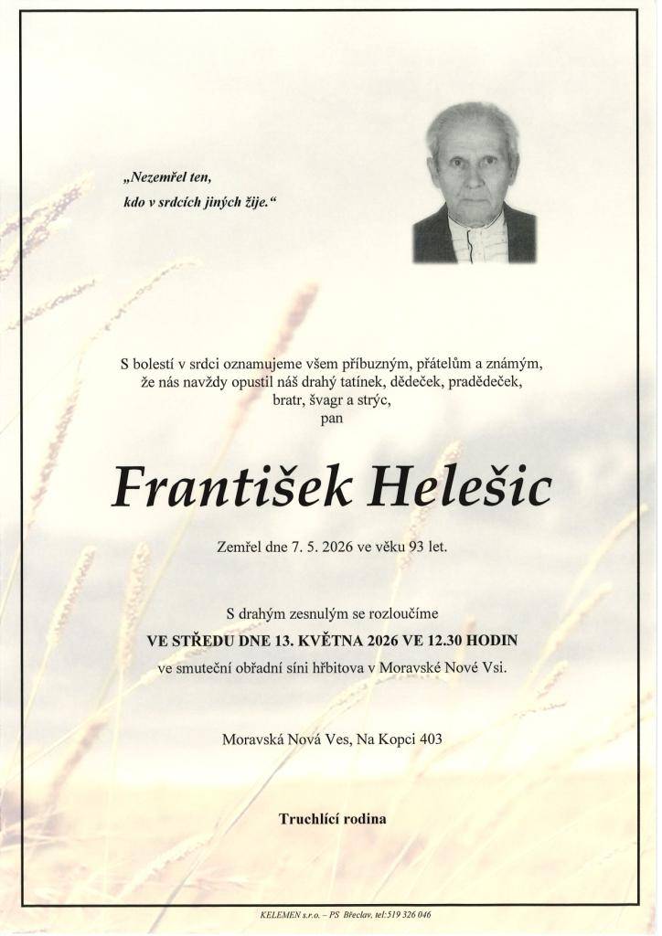 František Helešic †7.5.2026