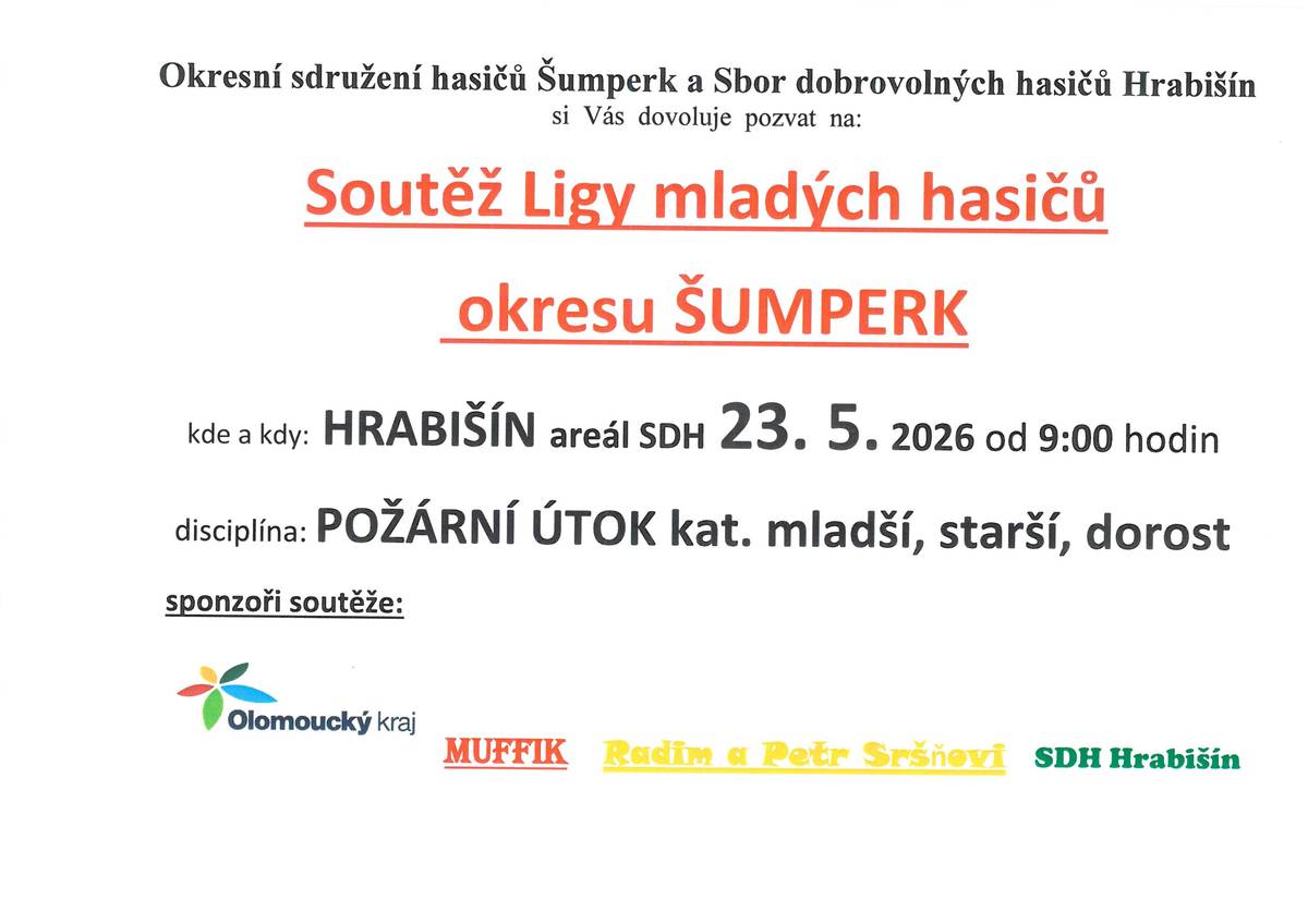 Soutěž ligy mladých hasičů