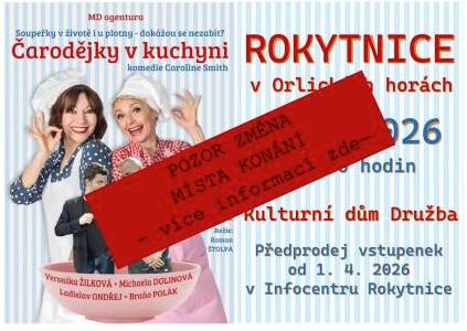 POZOR změna místa konání divadelního představení Čarodějky v kuchyni.