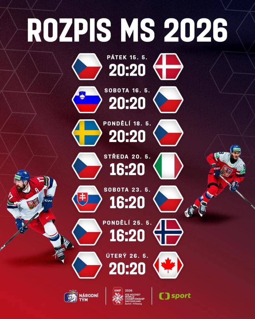 Tradičně Vás zveme na sledování projekce MS hokeje 2026 na Statku Helvíkovice čp. 49, začínáme v pátek 15. 5. 2026 od 19:30 h. Přijďte společně zafandit hokejovému dění.