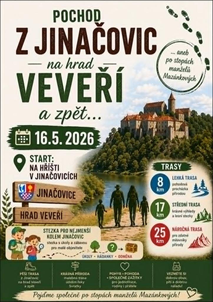 Start : na hřišti v Jinačovicích 16.5.2026.