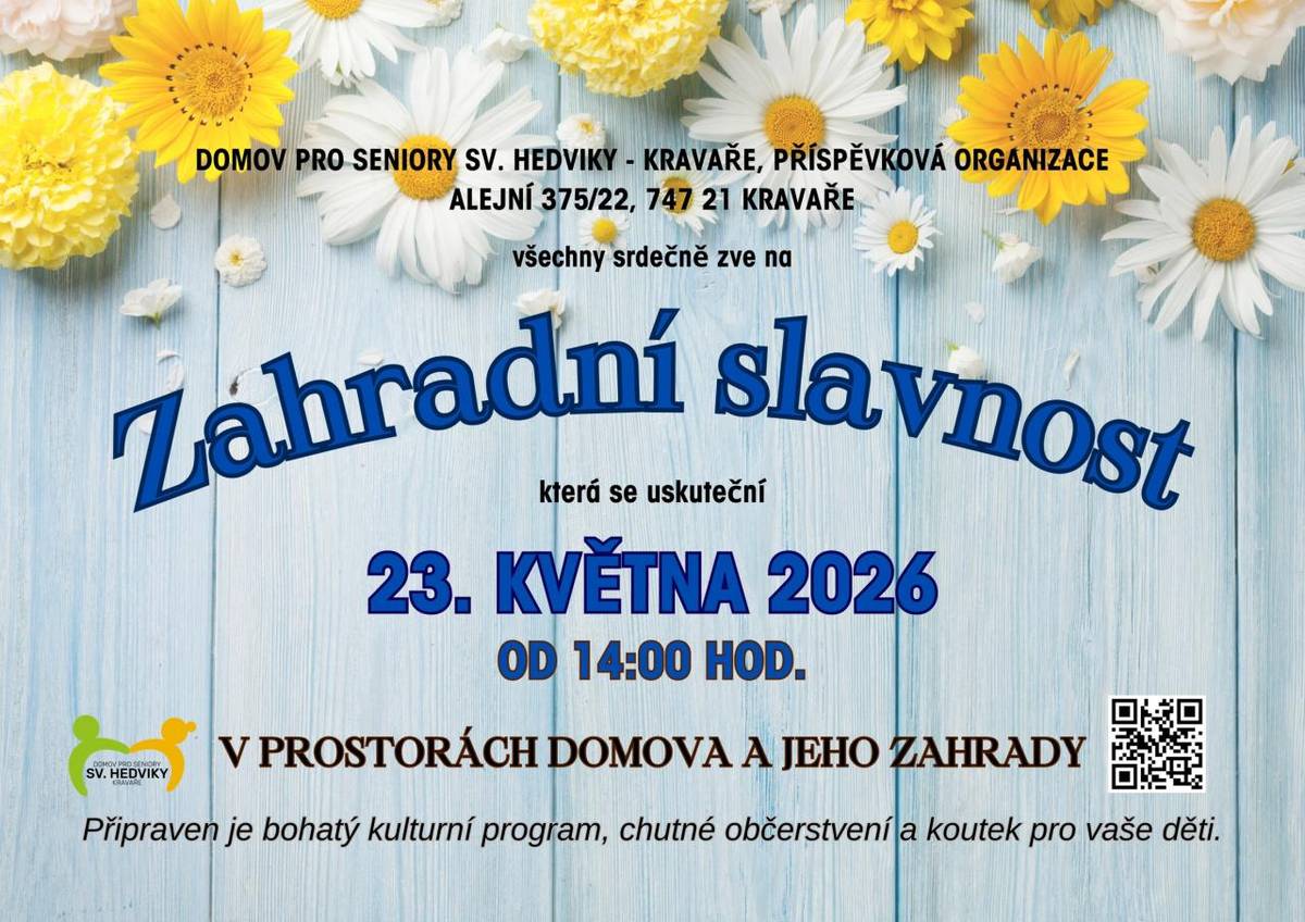 23.5.2026 od 14:00 hod. v prostorách domova sv. Hedviky v Kravařích