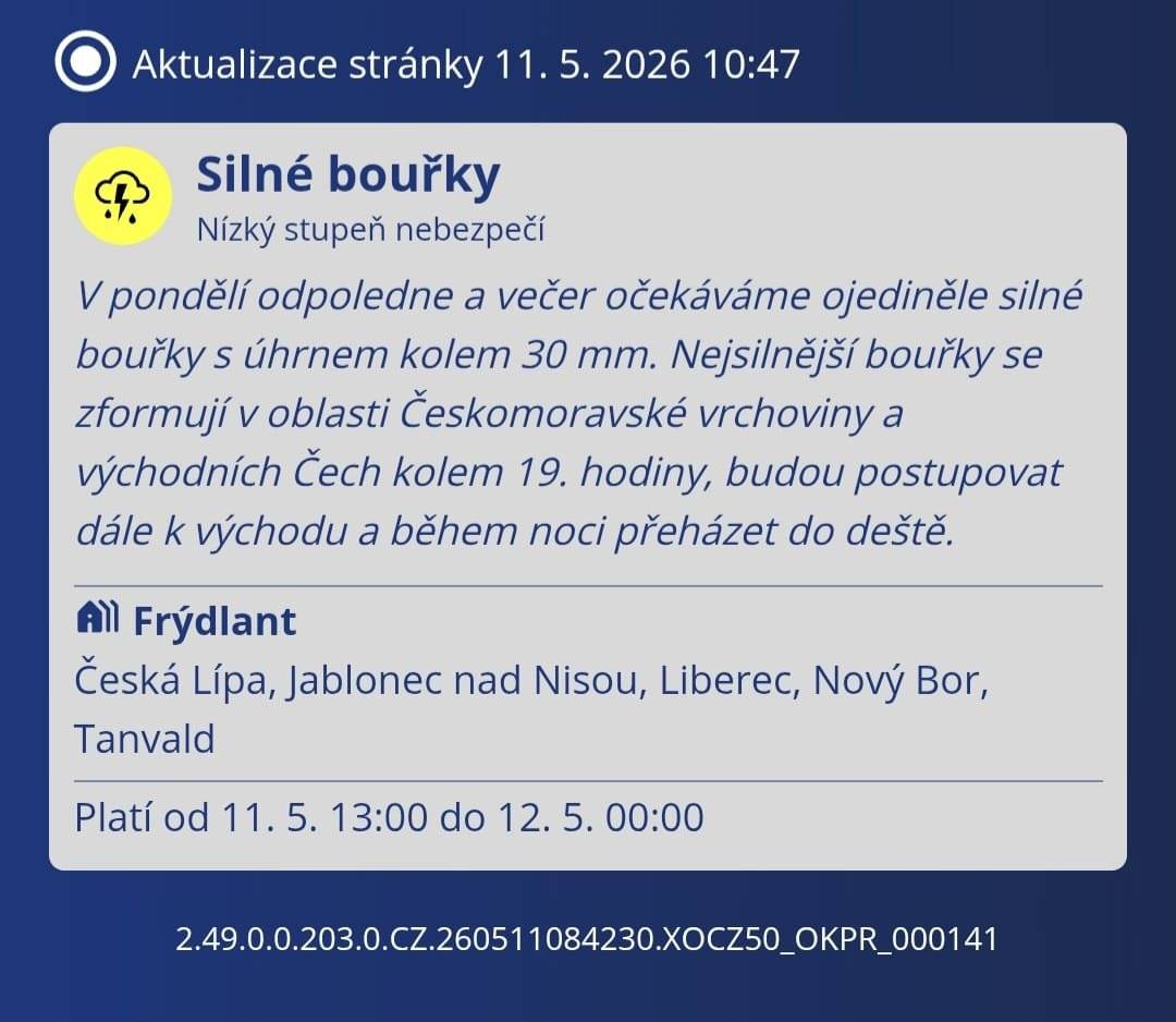 Silné bouřky ⚡