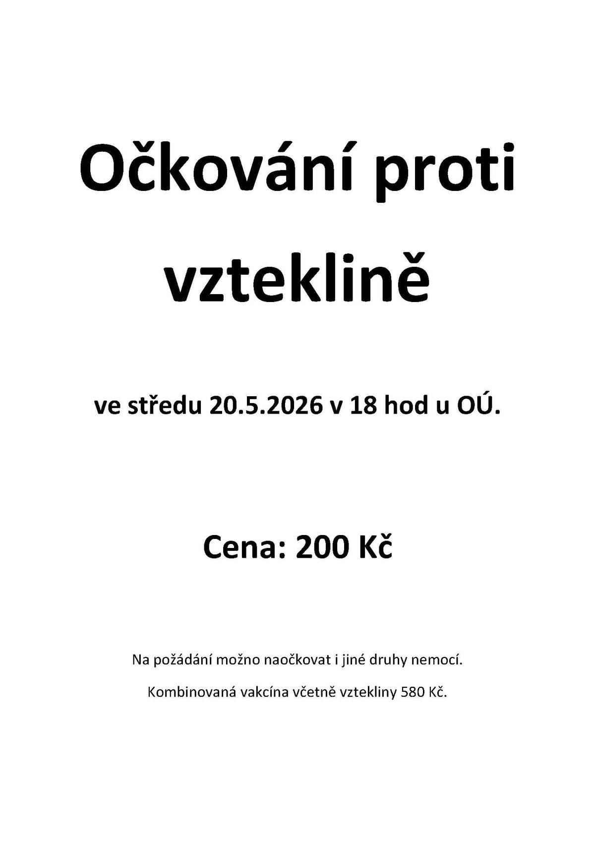 očkování provádí MVDr. Radek Šerý