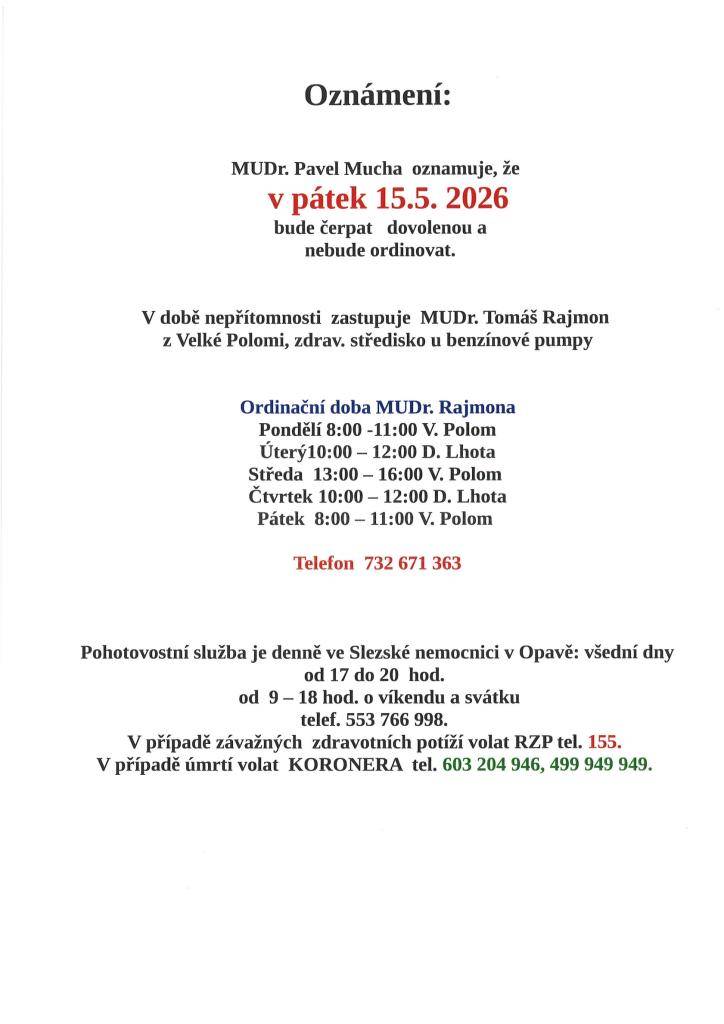 oznámení