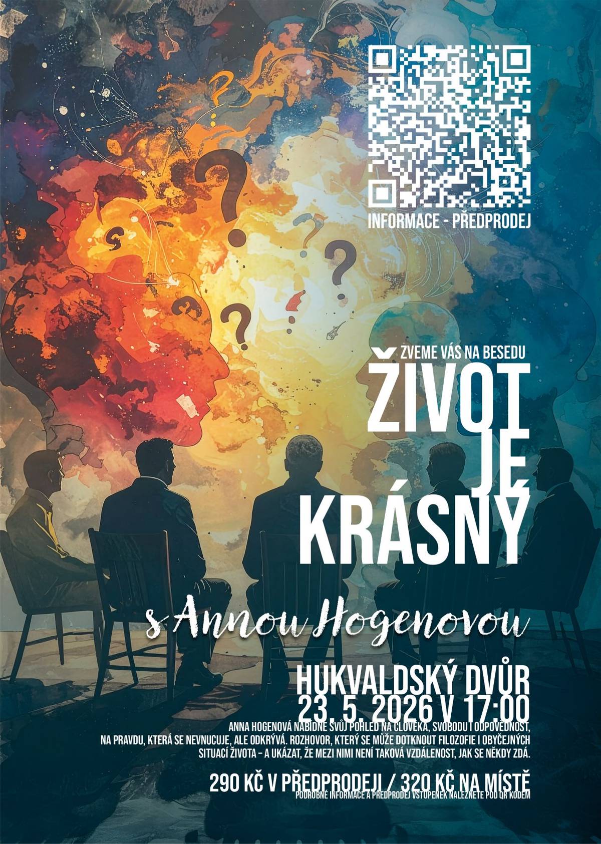 Beseda s Annou Hogenovou se koná v sobotu 23. kětna od 17 hodin v Hukvaldském dvoře.