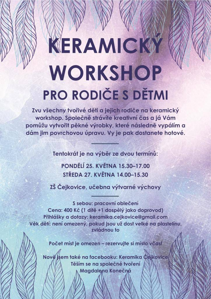 WORKSHOP PRO RODIČE S DĚTMI A WORKSHOP PRO DOSPĚLÉ