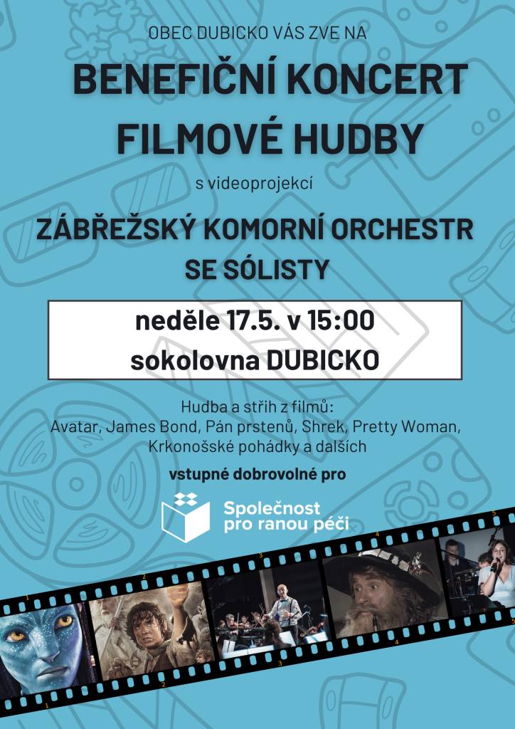 Benefiční koncert filmové hudby v Dubicku