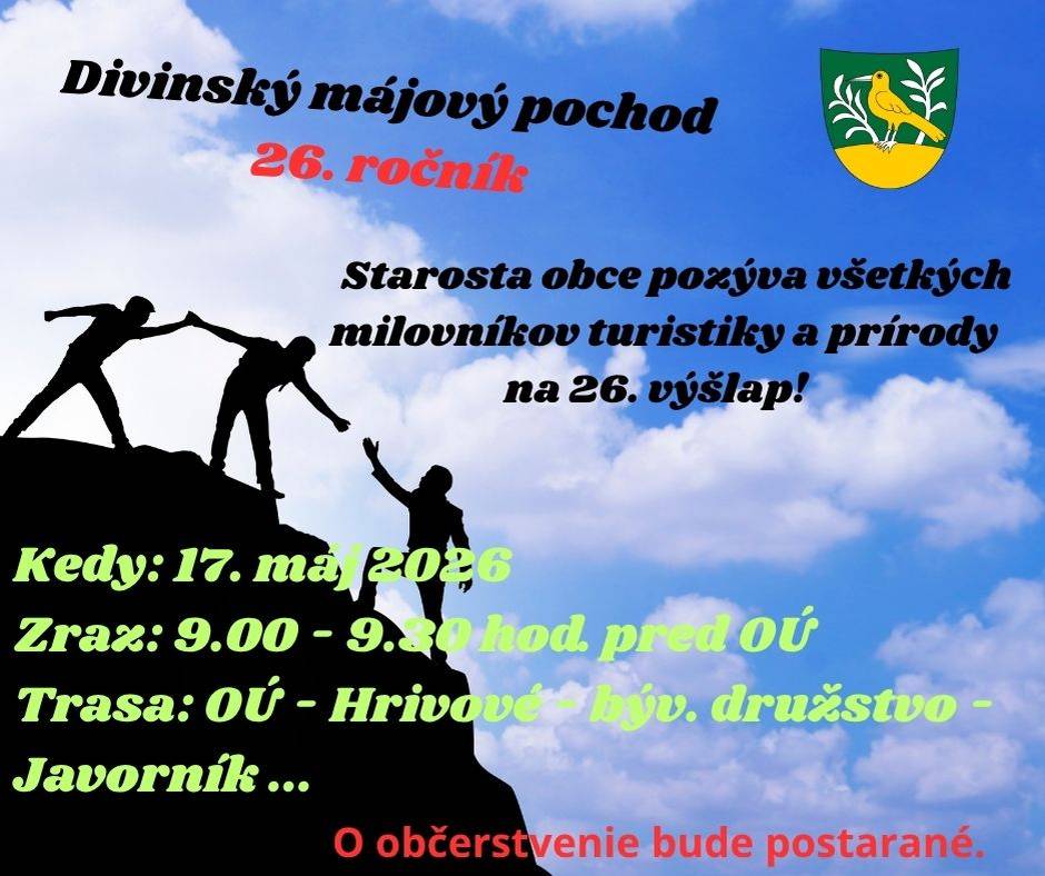 "Divinský májový pochod 2026"