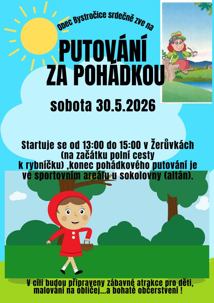 Srdečně zveme na tradiční Putování za pohádkou.