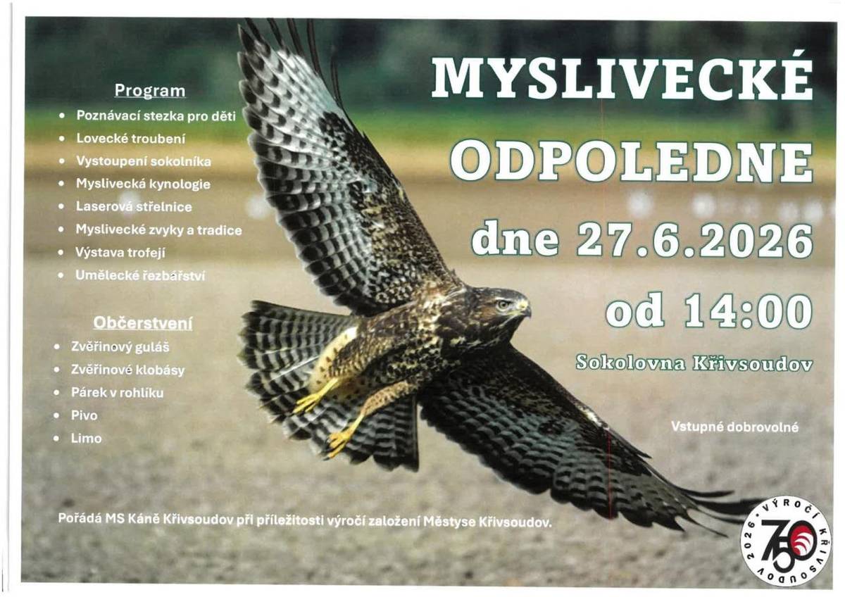 SOKOLOVNA KŘIVSOUDOV DNE 27.6.2026 OD 14:00 HOD