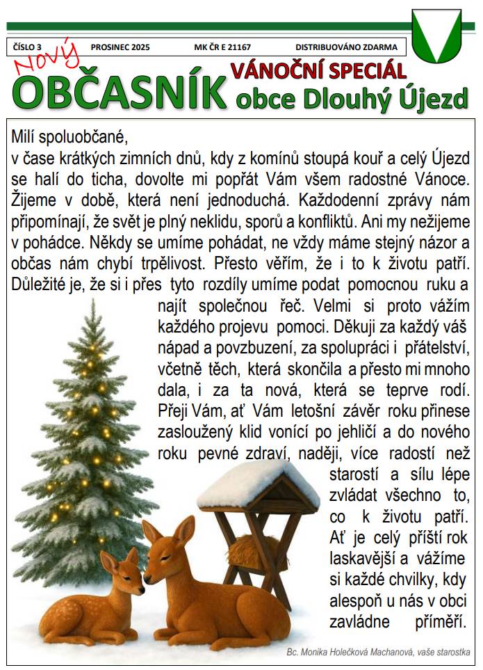 BILANCOVÁNÍ OBCE - SETKÁNÍ SENIORŮ - ROZSVÍCENÍ STROMEČKU - ČERTOVSKÁ BESÍDKA