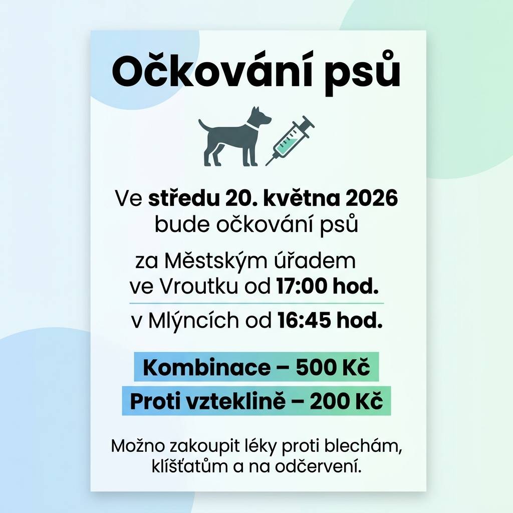Očkování psů 20.5.