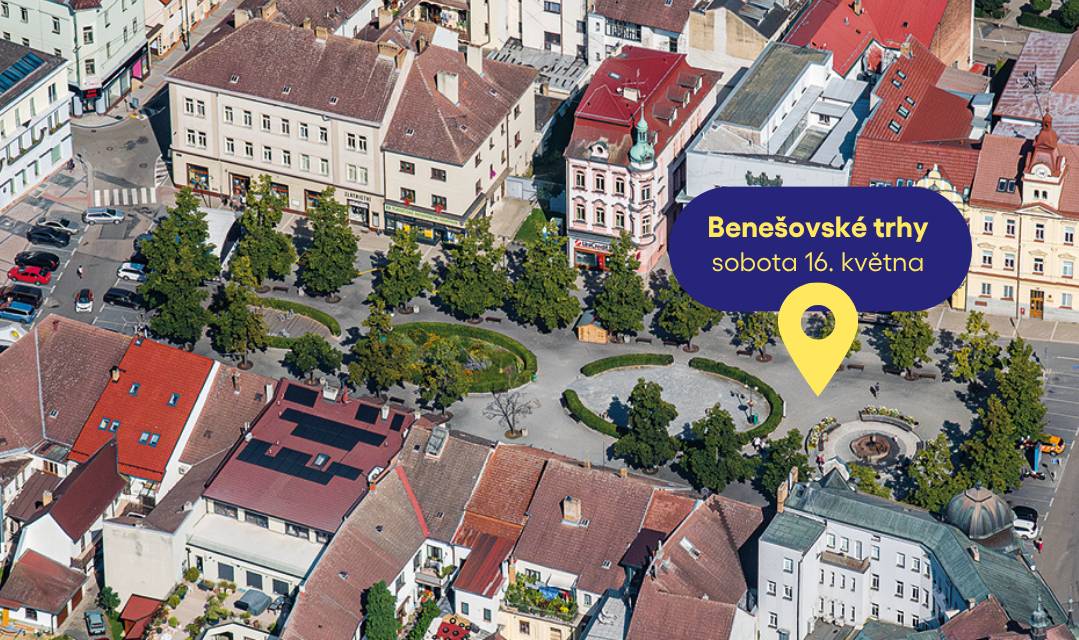 V sobotu 16. května se Masarykovo náměstí opět zaplní stánky Benešovských trhů. Od 8.00 do 12.00 hod. si návštěvníci budou moci nakoupit čerstvé produkty, květiny, sazenice, rukodělné výrobky i další zboží od regionálních prodejců.