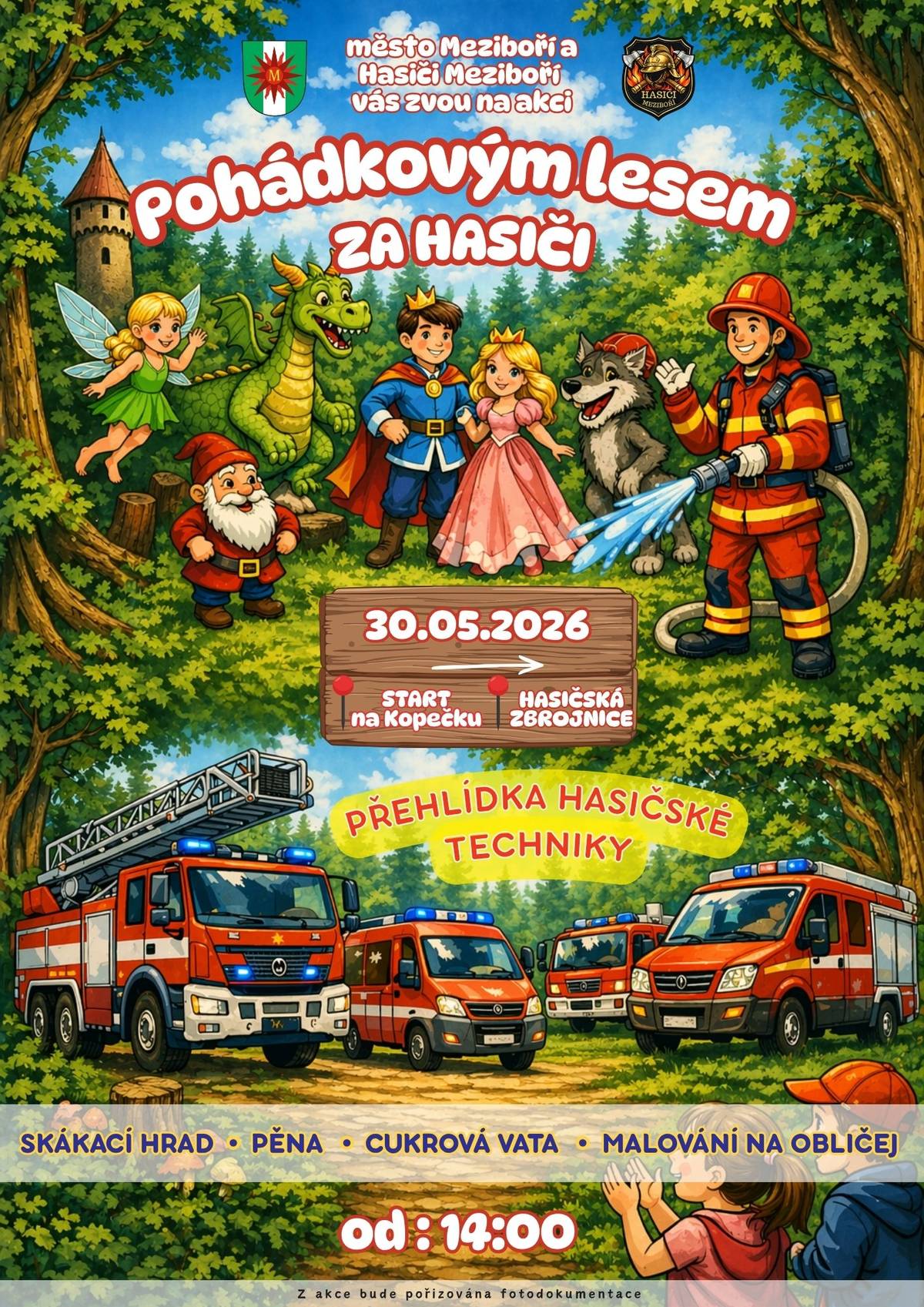 📅 30. 5. 2026 od 14:00 📍 Start na Kopečku ➡️ Program pokračuje u hasičské zbrojnice Přijďte si s námi užít pohádkové odpoledne plné zábavy, sportu a hasičské techniky. 🚒✨ Čeká vás skákací hrad, pěna, cukrová vata, malování na obličej, přehlídka hasičské techniky a také představení sportovních klubů a organizací: TJ Baník Meziboří Sportovní střelecký klub Meziboří SFK Meziboří Skaut Perun Litvínov – 4. oddíl Orli Atletika Litvínov Už se na vás všechny moc těšíme! Vaše město Meziboří