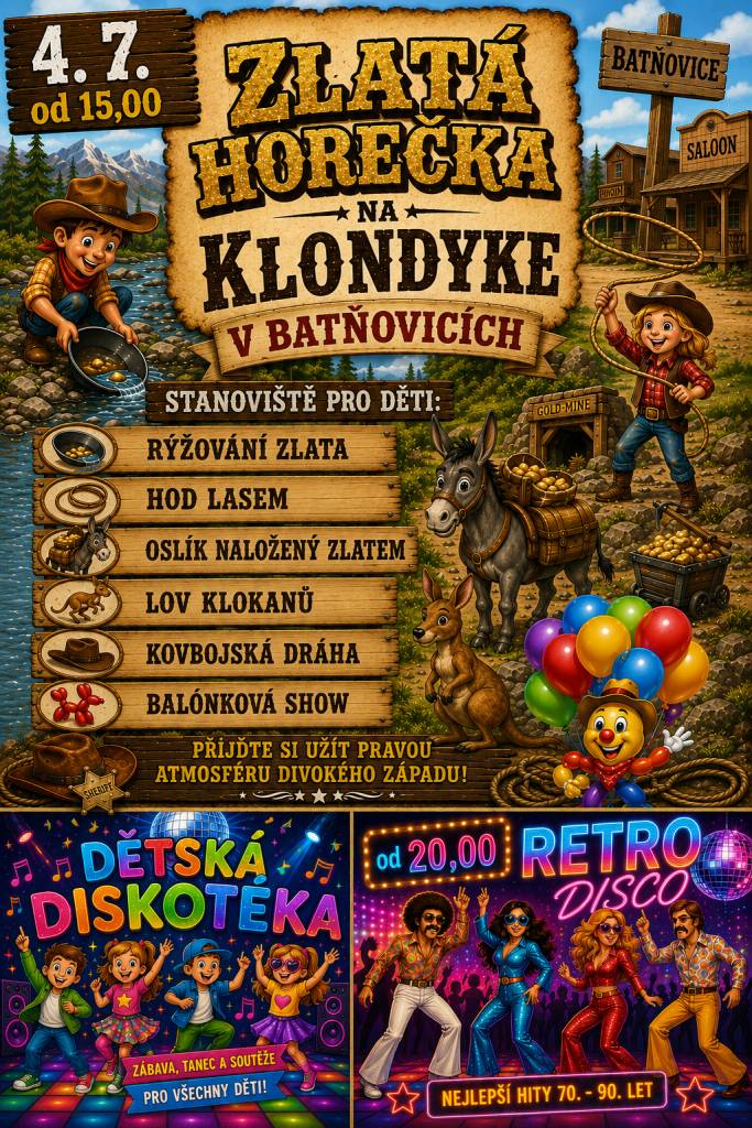 Stanoviště pro děti, dětská diskotéka, diplom jako součást pokladu, retro disco.    Podrobné info viz. plakát