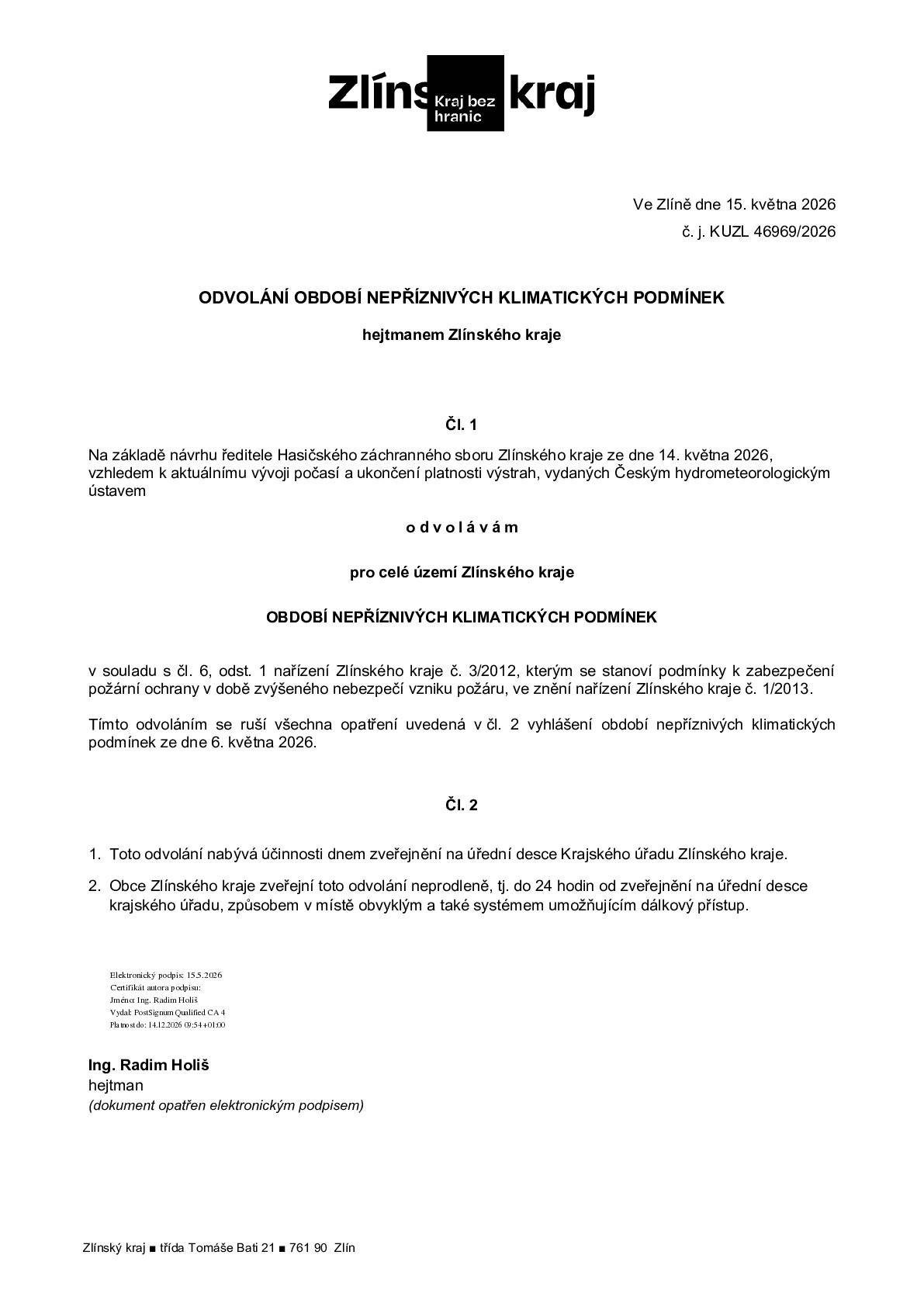Vyvěšeno: 15. 5. 2026