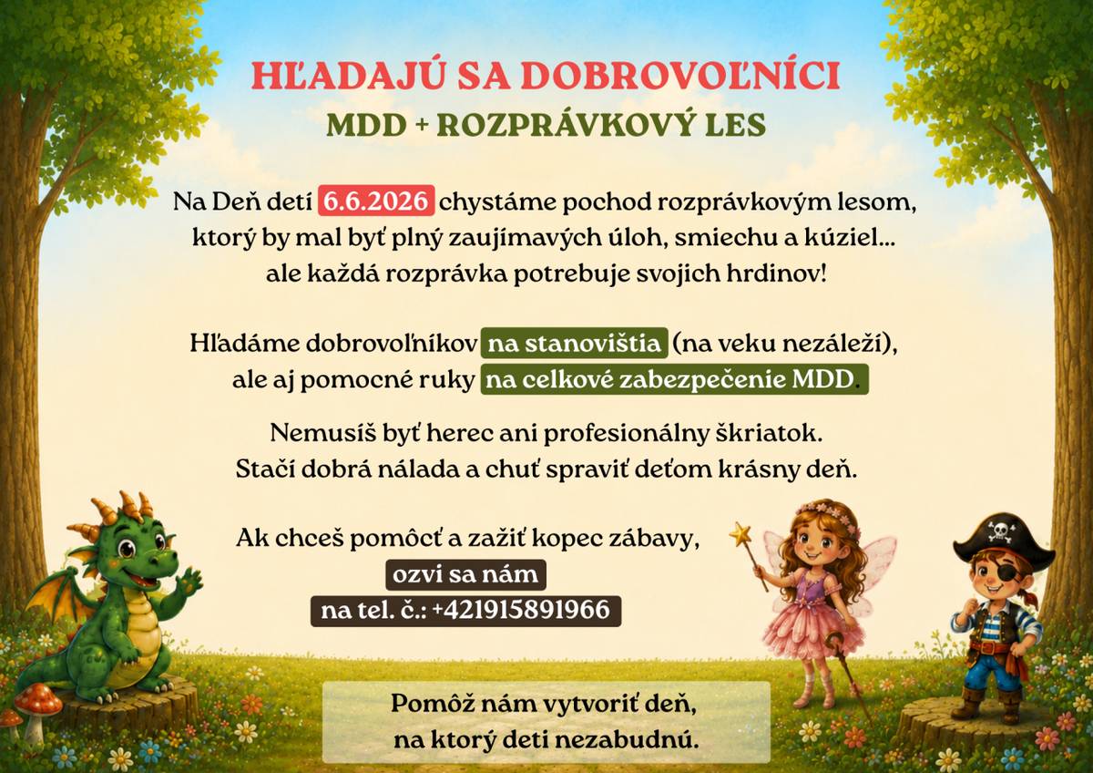 Hľadajú sa dobrovoľníci