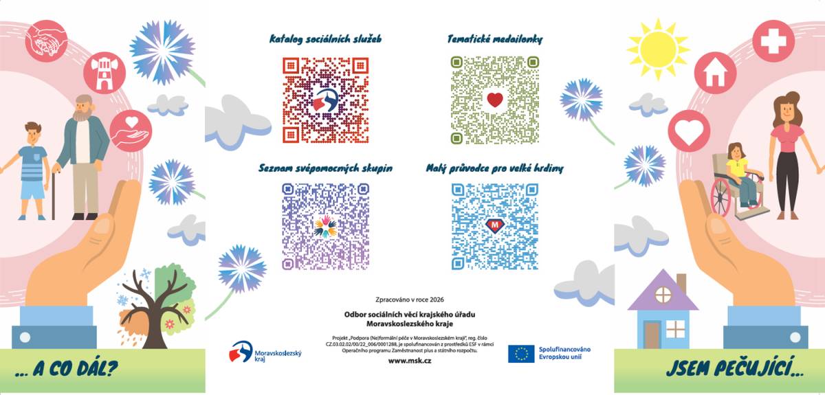 Moravskoslezský kraj nabízí přehledné informační materiály poskytující základní orientaci v možnostech podpory napříč zdravotním, sociálním i školským systémem určené pro osoby pečující v domácím prostředí o své blízké.