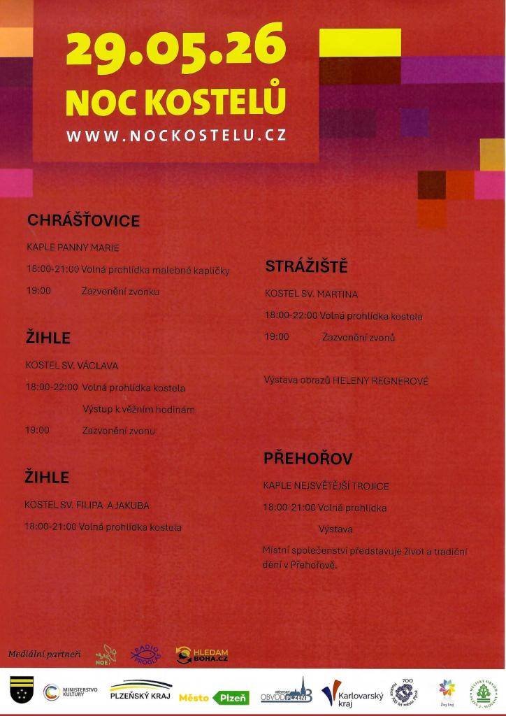 - Strážiště, Chrášťovice, 29. 5. 2026 od 18:00 hodin. Podrobné informace naleznete v příloze.